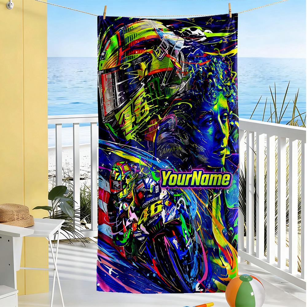 Doctor46 Customized Name Beach Towel High Absorbency Quickdry Suitable For Swimming Gym Camping Yoga Vacation