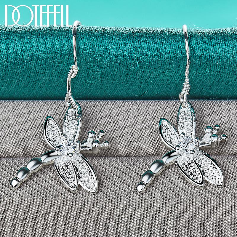 Серьги-стрекозы из стерлингового серебра 925 пробы, модные ювелирные изделия