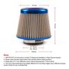Universal Air Filter Stainless Steel Burnt Blue 3'' / 76mm Power Intake High Flow Cold Air Intake Filter Cleaner