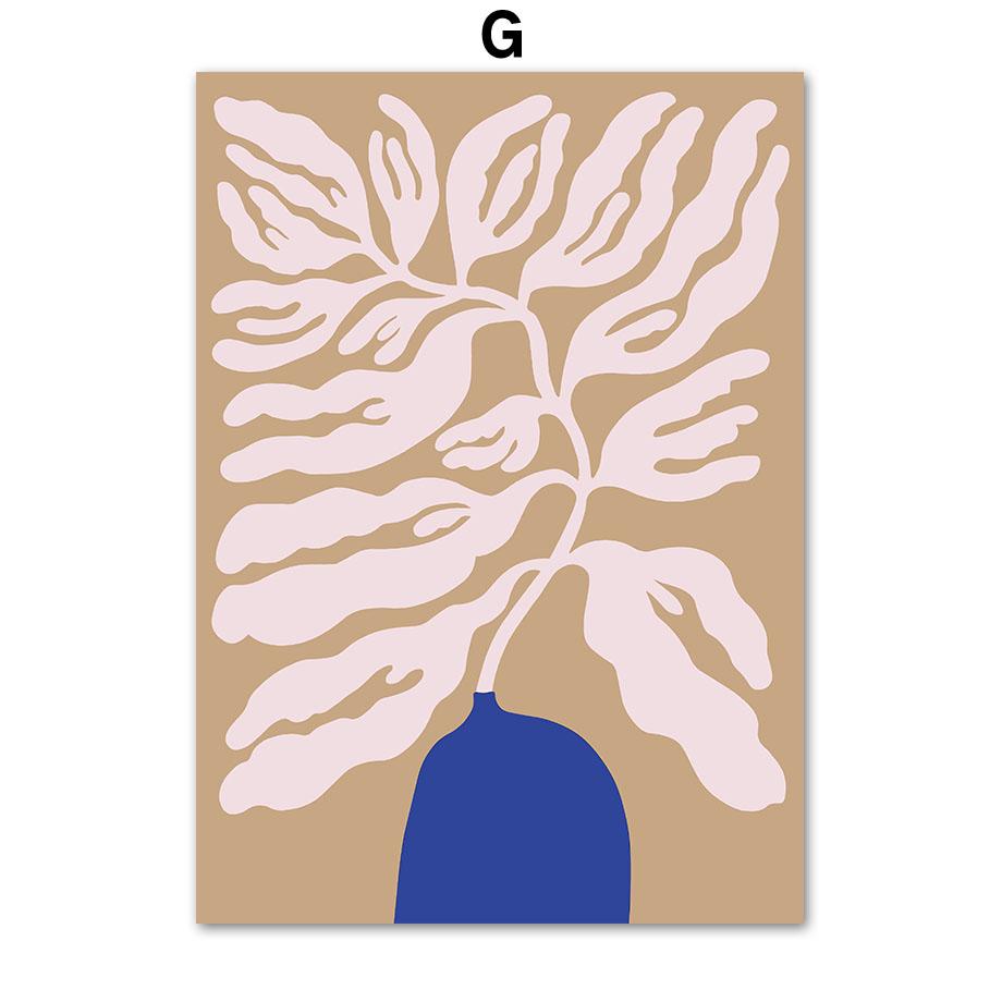 Абстрактное Баухауз Матисс Коралловый цветок ботанический настенное искусство холст картины постеры и принты настенные панно для декора гостиной