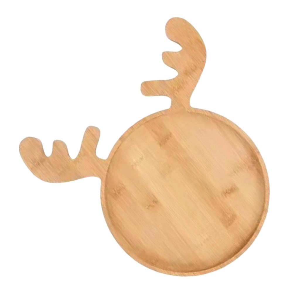 Wood Candy Dish Platter Dessert Tray Christmas Tree/Reindeer Antlers/Santa Hat Shape Serving Plate for Holiday Dining
