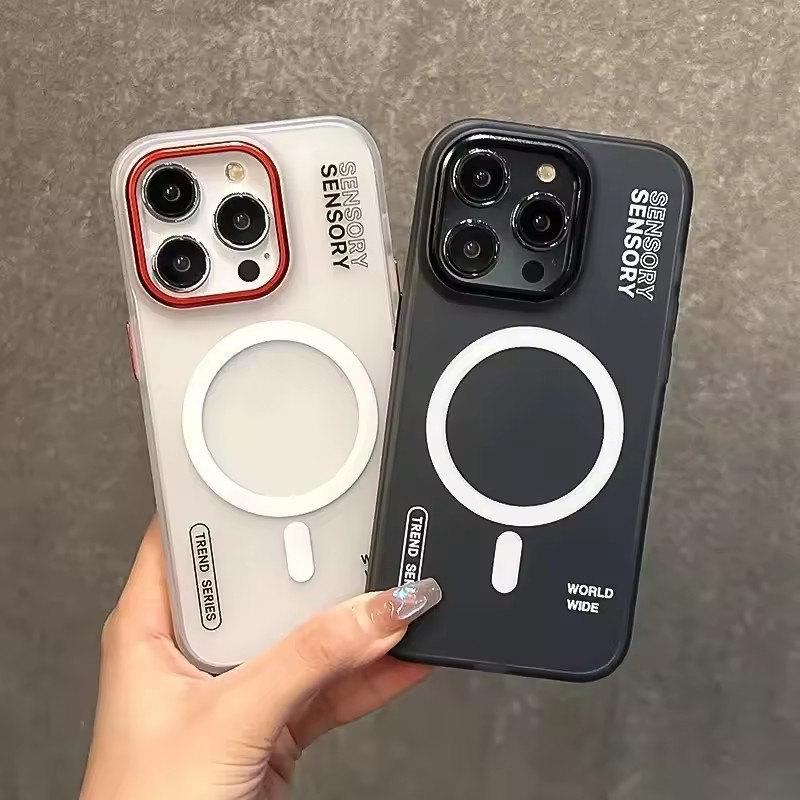 Для Magsafe Magnetic Trendy Armor Case для iPhone 16 ProMax 15 14 13 12 Pro Max Plus Wireless Charge Matte Case Metal Lens Cover