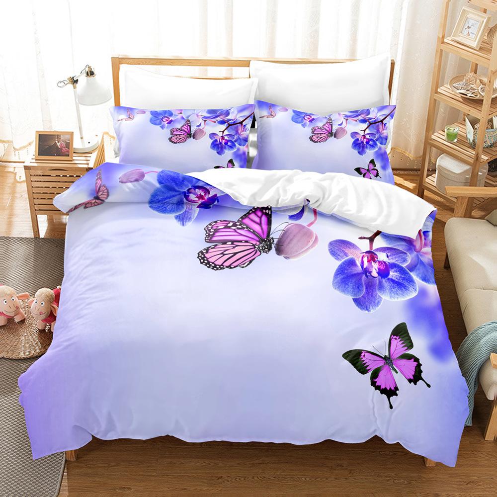 3D Dream Butterfly Комплект постельного белья для женской комнаты Пододеяльник 2/3 шт. DE200 * 200 Одиночный/Роскошный домашний текстиль Подарок на день рождения