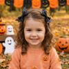 2 pcs/set Double Layered Halloween Barrettes Bow Sequins Hairpin Bat Wing Hair Clips  Girl