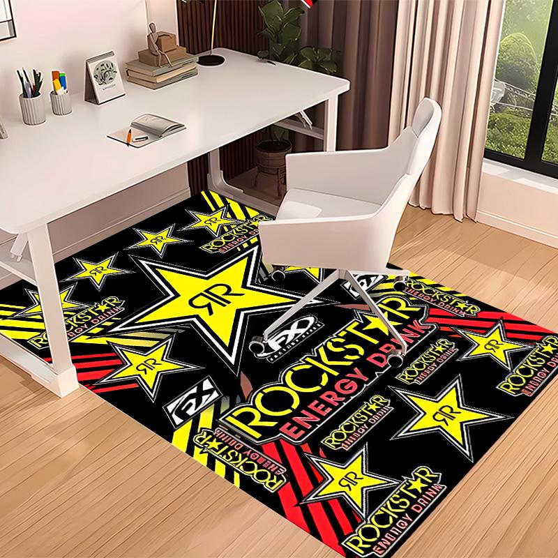 Rockstar logo Printed Absorbent Washable Carpet, Non-Slip Bathroom Mats, Kitchen Rugs, Yoga Mat,Living Room Entrance, Camping Picnic Rugs