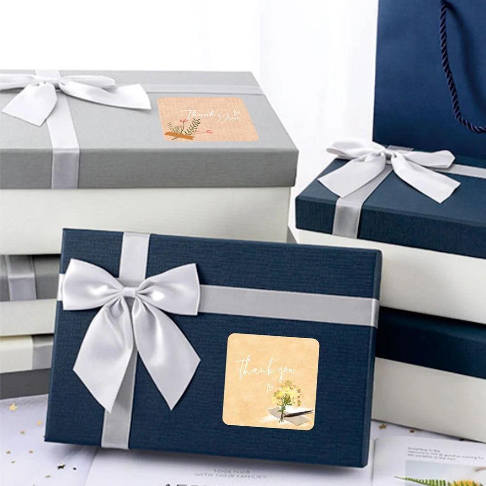 300 шт./рулон Цветочная наклейка «Спасибо» Милая наклейка-печать Прочная этикетка для выпечки на конверт Декор для подарков