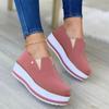 New Women Flat Shoes Thick Bottom Flock Shallow Casual Shoe Ladies Zipper Slip On Solid Color Loafer Plus Szie Footwear