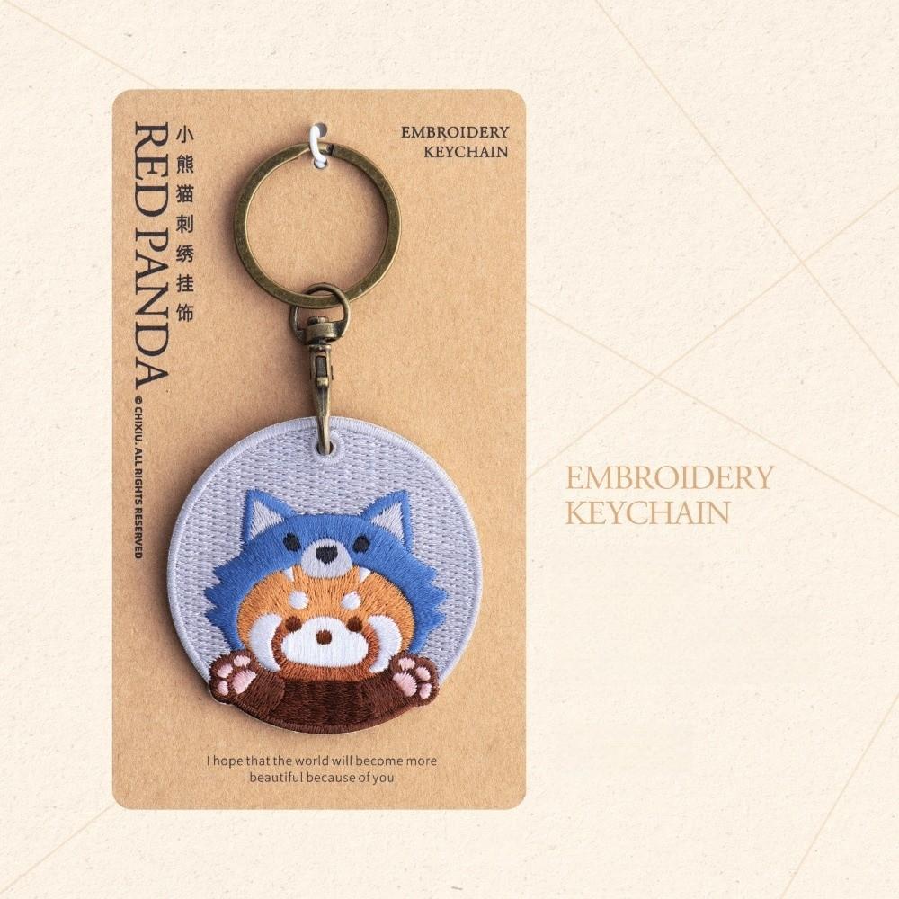 Creative Animal Pendant Double-sided Embroidery Costumed Red Panda Pendant Zoo Gift