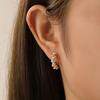 ZAKOL 3 Pairs Simple Fashion Imitation Zircon Zirconia Hoop Earrings for Women Girls Minimalist Huggie Circle Earring Zircon
