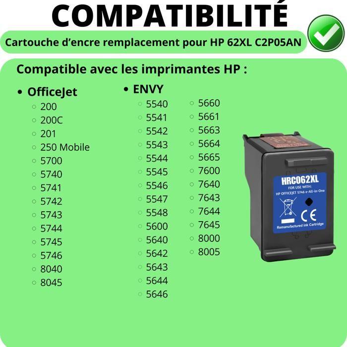 Чернильный картридж - HP - 62XL - Черный - Совместим с OfficeJet и Envy - Упаковка из 1 шт.