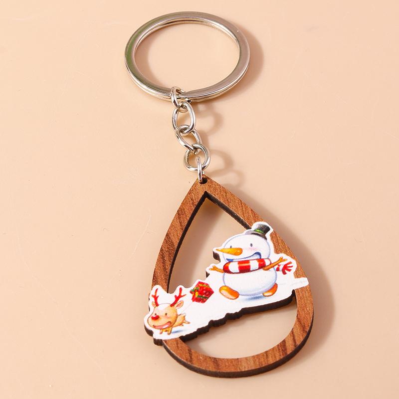 Cute Christmas Key Chain Snowman Santa Claus Key Ring Pendant for Car Key Holder Women Girls Handbag Decor DIY Jewelry Gift