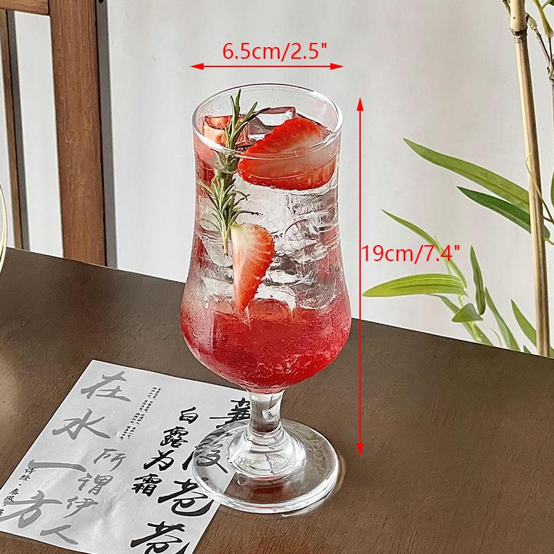Ретро стеклянный бокал прозрачный красный винный стаканчик виски коктейль летняя кухня кофе посуда подарок на свадьбу
