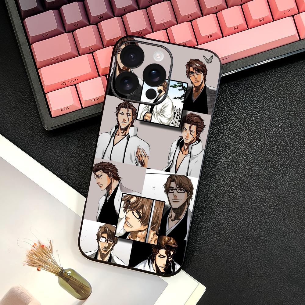 Аниме A-Айзен СосукэS B-BLEACH Чехол для телефона для iPhone 16 15 14 13 12 11 PRO MAX PLUS Mini TPU Мягкий для кожи Чехол