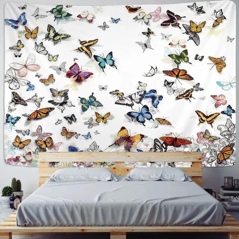 Украшение стены дома Гобелен с узором бабочки Фон для спальни Гобелен для офиса и гостиной