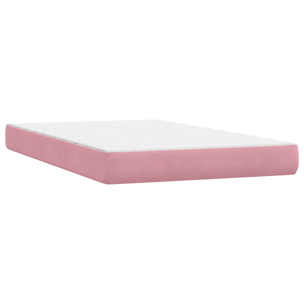 Box Spring Bed with Mattress Pink 120x220 cm Velvet