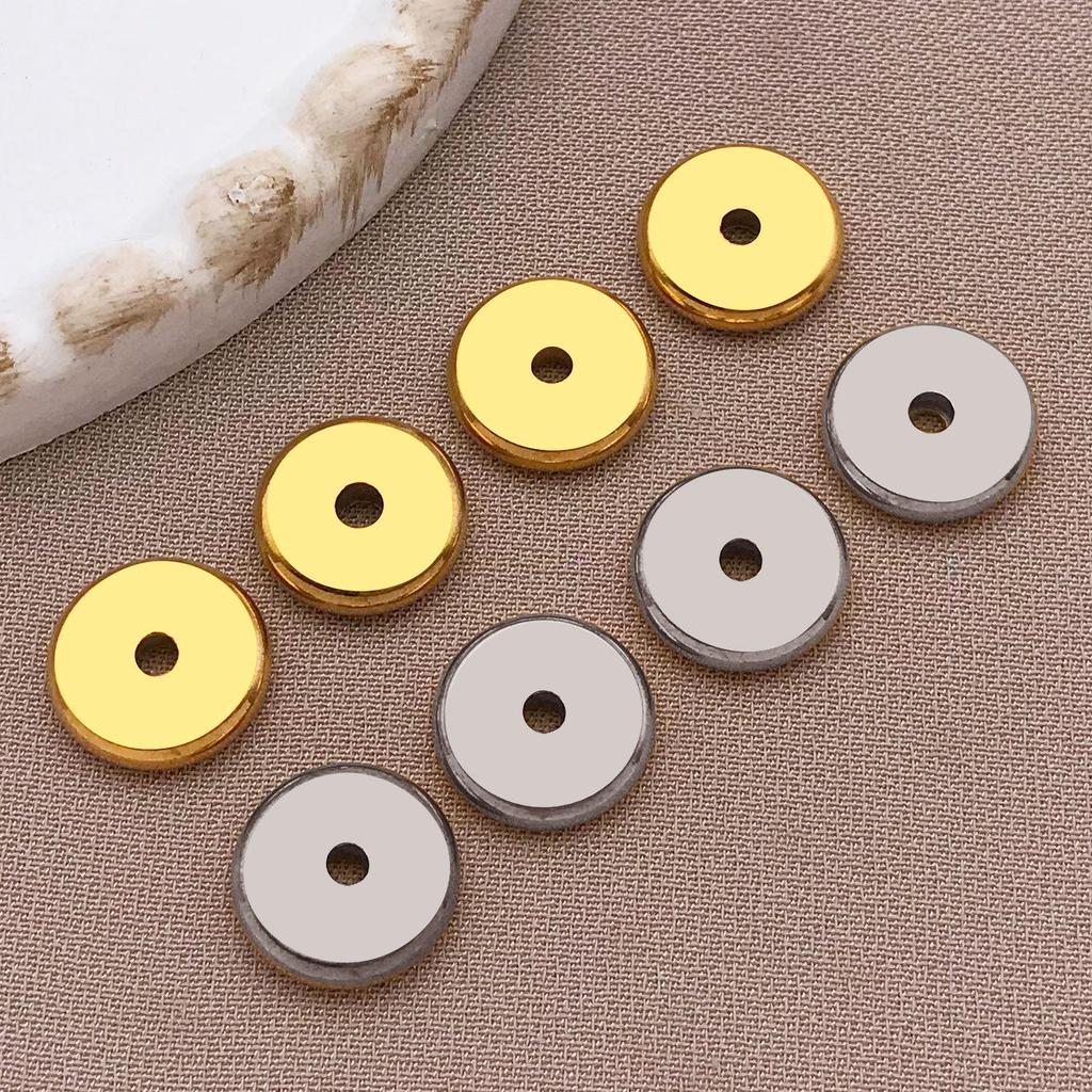 Stainless Steel Flat Spacer Beads - DIY Jewelry for Necklaces & Bracelets
