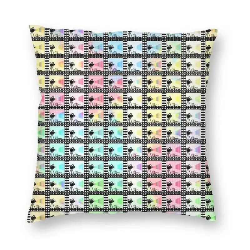 Ретро Кино Ночь Попкорн Подушка Чехол Камера Напольная Наволочка Диван Прохладный Дом