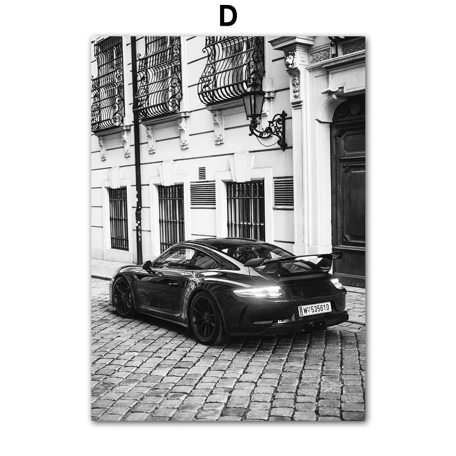 Wall Art Canvas Painting Racing Car Paris Towel Shopping Girl Gift Black White Home Decor Poster Print Living Room Wall Pictures