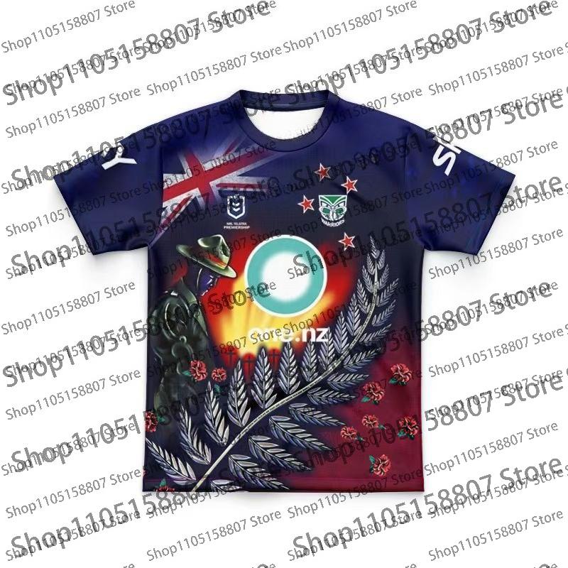 Летняя мужская новая тренировочная форма по регби New Zealand Warriors Детская футболка Мужская и женская одинаковая Повседневный дышащий топ