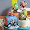 Baby Inertia Press Face Changing Train with Whistling,Small Train Impact Resistant Cartoon Car,Parent-Child Interactive Toy Gift