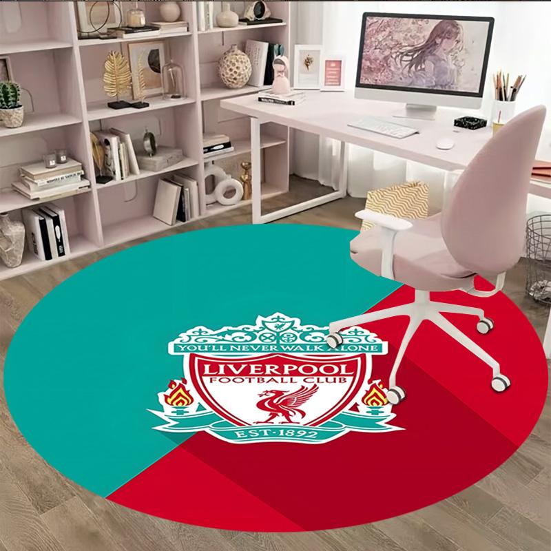1pc L-Liverpool Carpet, Round Rug, Comfortable, Suitable for Entryways, Living Rooms, Office, And Bedrooms, Christmas Decoration