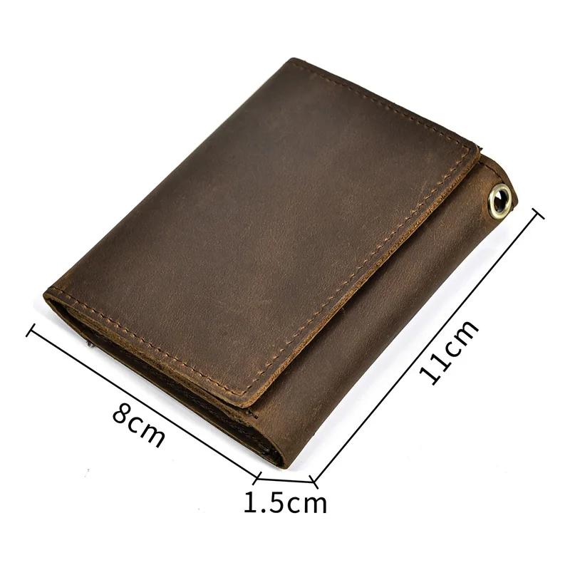 Premium Soft Leather Wallet for Men with Chain Mens Trifold Wallet Mens Leather Wallet with Chain Trifold Chain Wallet for Men
