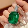 Комплект украшений Изумрудные серьги кольцо кулон Высокий стиль Женский