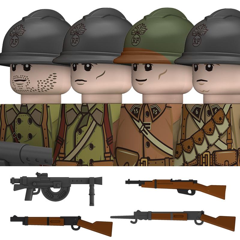 Нетоксичные Военные Вторая Мировая Война Немецкий Флот Бронетанковые Войска Строительные Блоки США 101-я Великобритания Советский Союз Солдаты Пехота Оружие Кубики Игрушки Дети