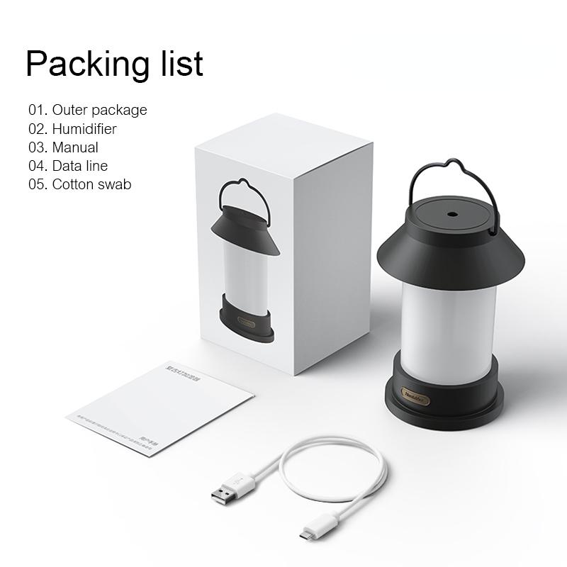 Mi Fan Retro Horse Lamp Увлажнитель воздуха 400 мл USB Беспроводной перезаряжаемый ароматический диффузор со светодиодным ночником
