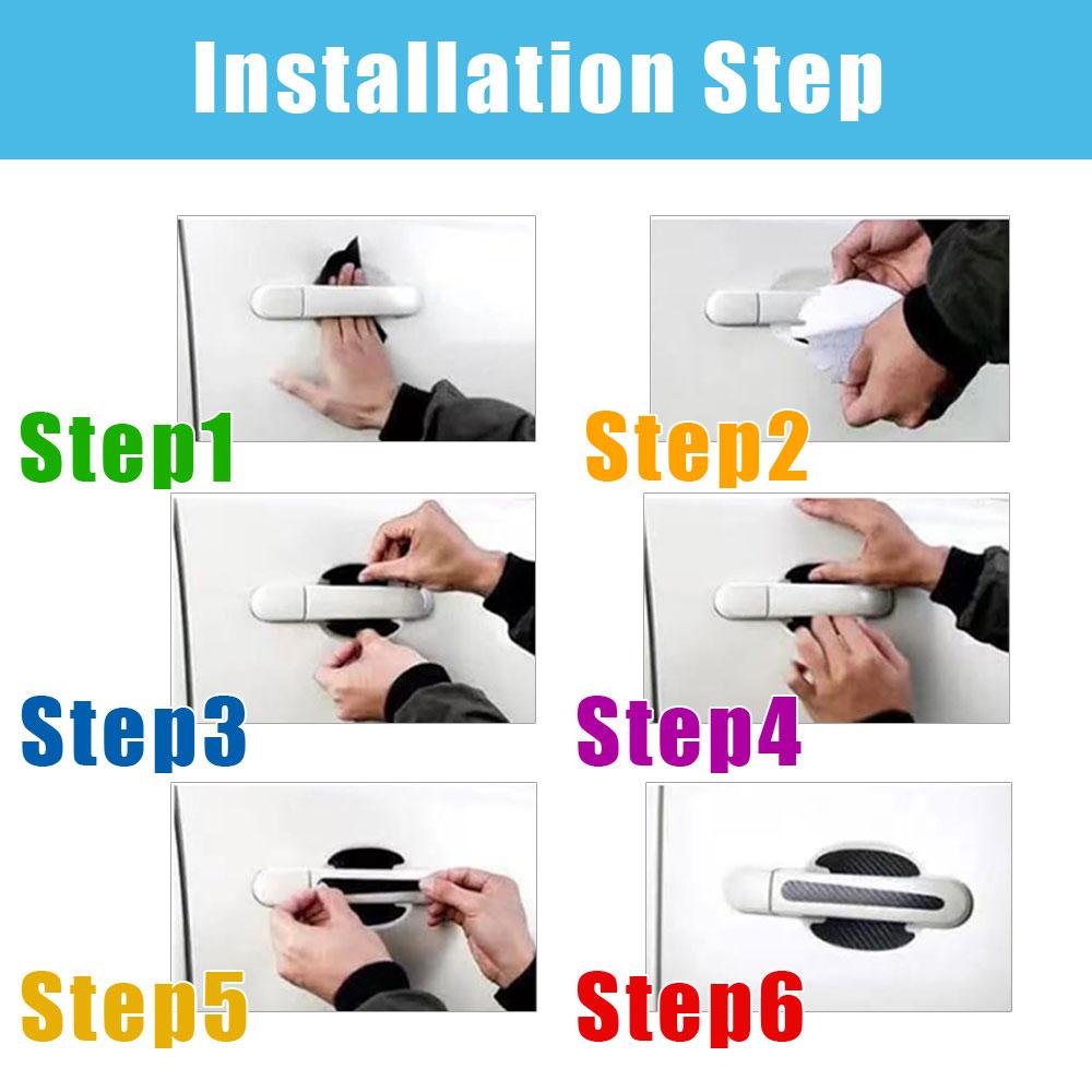 8 шт. Декоративные наклейки на автомобильную дверь, защитные наклейки на ручку двери автомобиля, универсальные внешние аксессуары для автомобиля