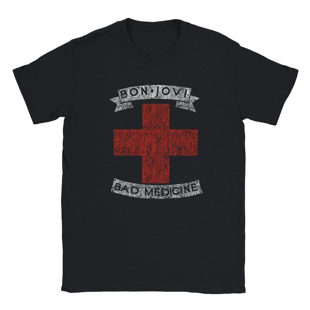 Футболка Bon Jovi Bad Medicine | Винтажная футболка группы | Футболка с рок-концерта 80-х | Унисекс