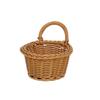 With Handle Hand-woven Hanging Baskets Imitation Rattan Wall Hanging Basket