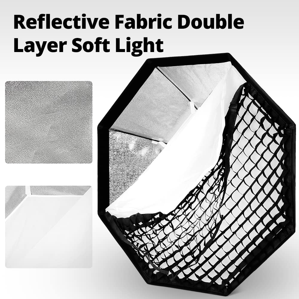 Godox Pro 95 см Octagon Honeycomb Grid Softbox Студийный софтбокс с креплением Bowens для студийной вспышки Strobe Light Grid Softbox 37" (Октагон 95см) [Элемент]