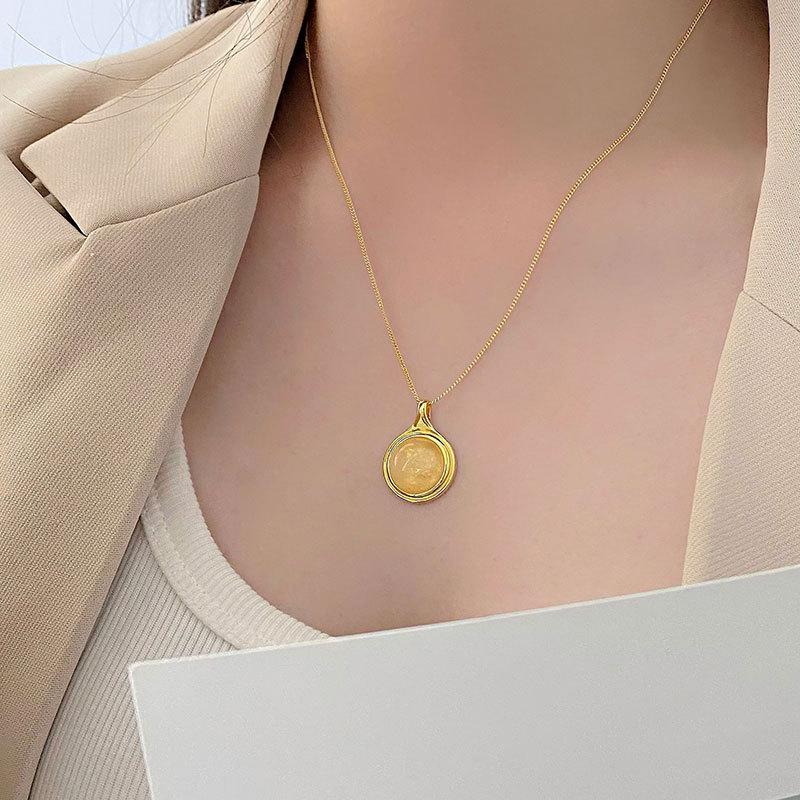 Ожерелье с камнем кошачий глаз, модное и изысканное, нишевый дизайн, простая и роскошная цепочка на ключицу