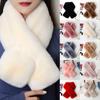 Thicken Cross Scarf Solid Color Faux Rabbit Fur Scarf Cute Neck Scarf  Girls