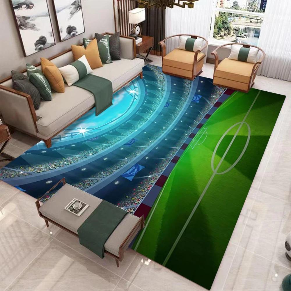 Football Area Rug Soccer Ball Sports Rugs for Living Room Floor Mat,Competitive Games Carpet,Home Decor Non-Slip Carpet for Home