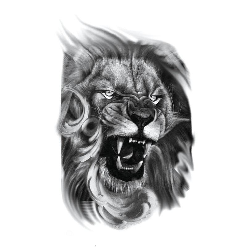 Наклейка на татуировку лиса лев тигр цветной цветок рука водонепроницаемая переводная татуировка наклейка имитация татуировки наклейка