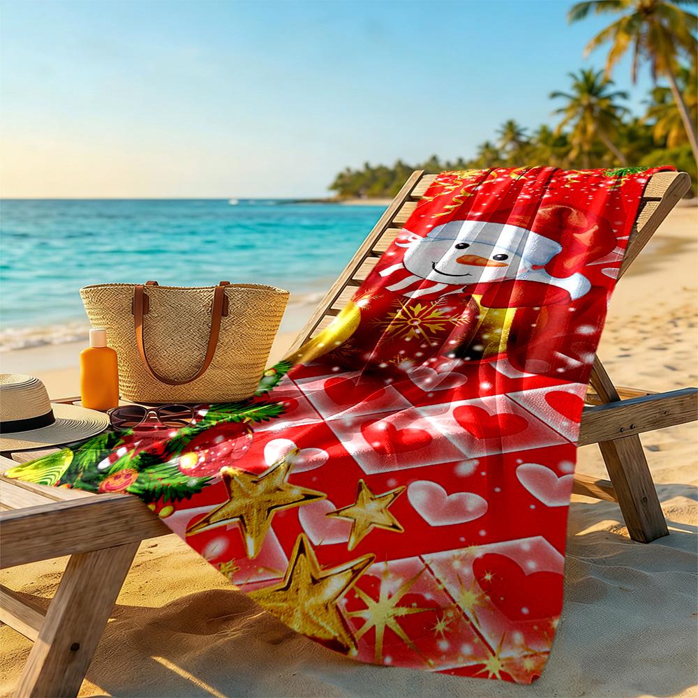 Christmas Beach Towel High Absorbency & Quick-Dry Comfortable Lightweight