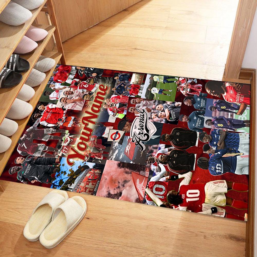 Arsenal Customizable Name Floor Rug Office Rug Suitable for Outdoor Dormitory Living Rooms Bedrooms Antislip Carpet Decorate Offices