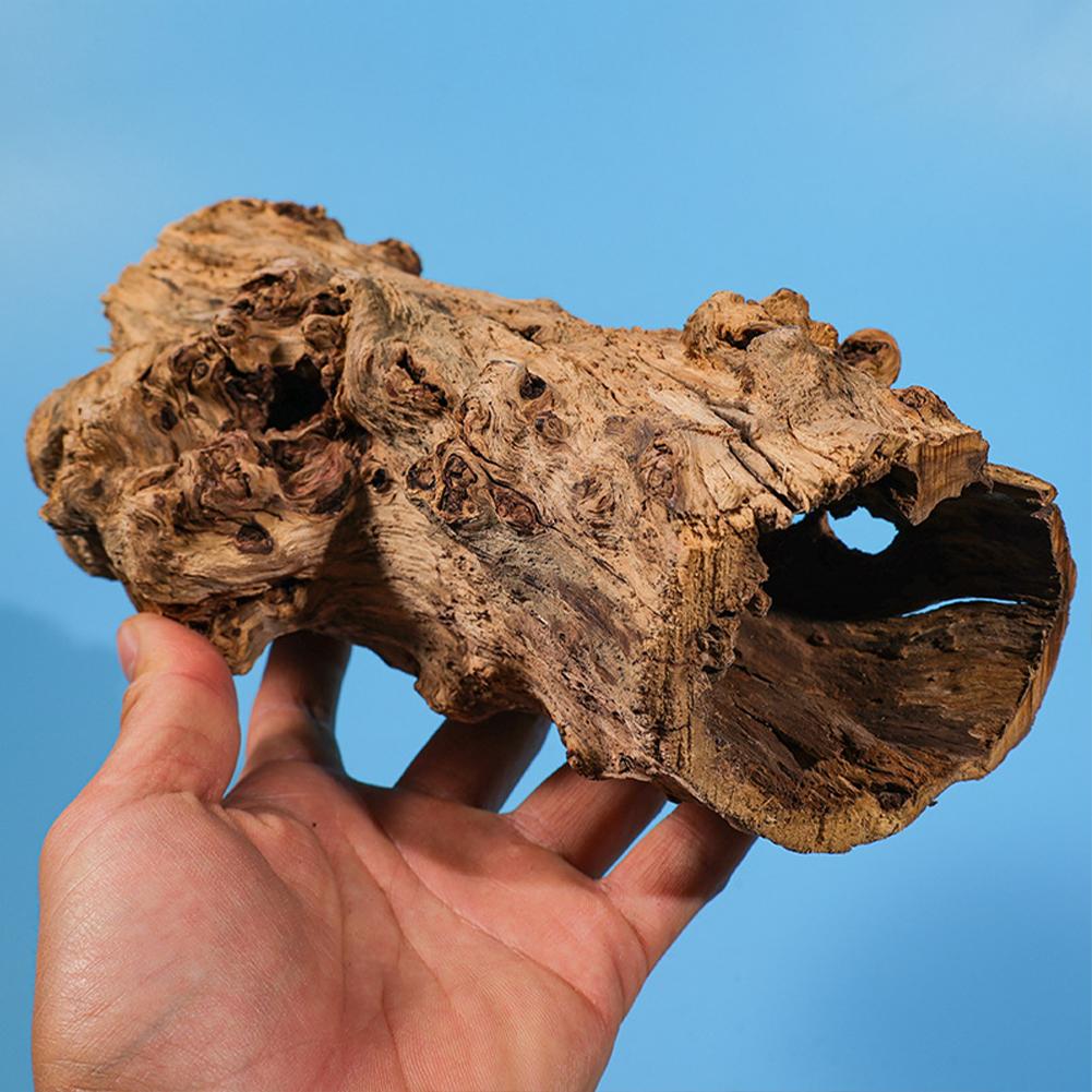 Деревянный аквариумный декор в виде полого ствола дерева, натуральный деревянный домик для рыб, пещера, кора, декор для аквариума, укрытие для ящерицы