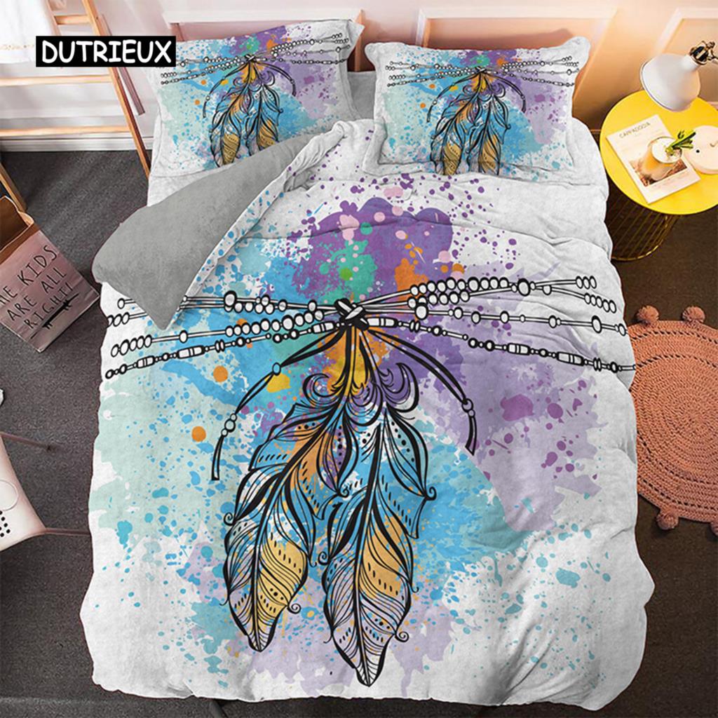 Комплект постельного белья Psychedelic Bohemian Dreamcatcher Single King Queen Size Пододеяльник с