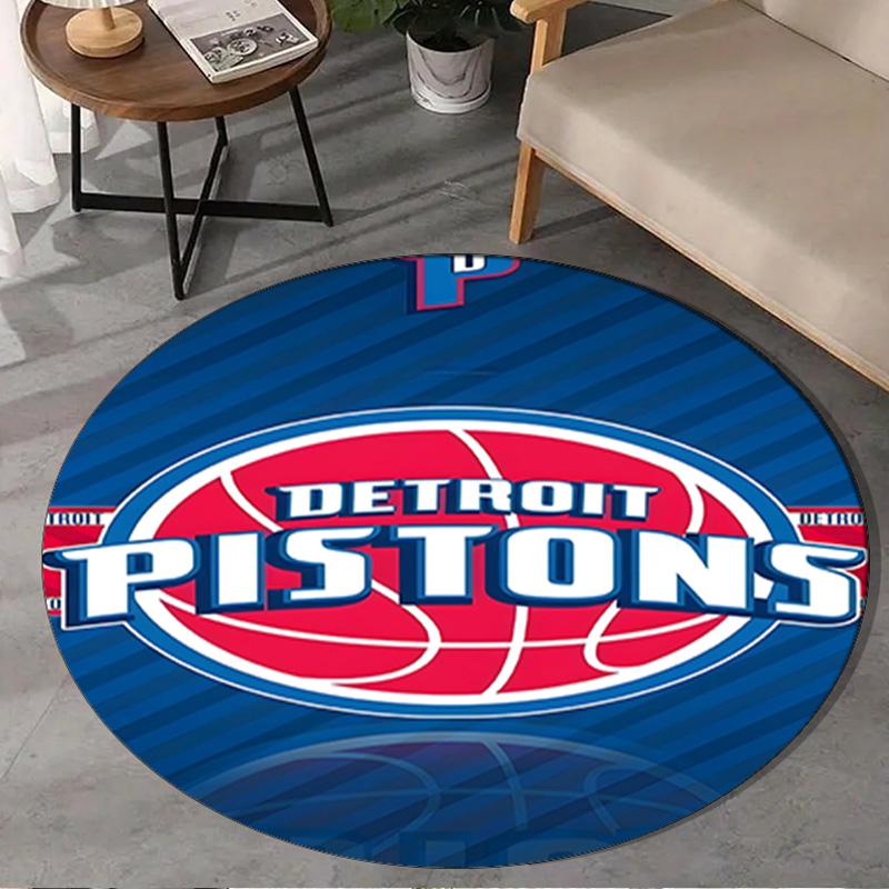 Detroit-Pistons Logo Round Rug for Livingroom,Bedroom, Palyroom, Chair Rug, Area rug, Circle Carpet, Large Size Fan Christmas gift
