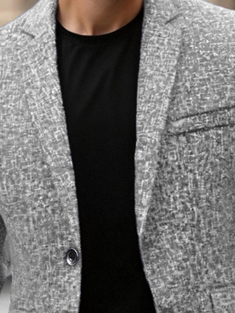 Мужской тонкий однобортный повседневный блейзер 2025 - Весна/Осень, Не требующий глажки