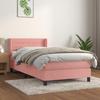 3130990 vidaXL Bed Base and Mattress Pink 80x200 Cm Velvet