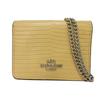 Подержанный 9726 Цепочка Мини-кошелек CR372 7941 Ящерица 2-сторонний Картхолдер/Кошелек для монет, Неиспользованный Металлический логотип, Пастельно-желтый, Унисекс от
