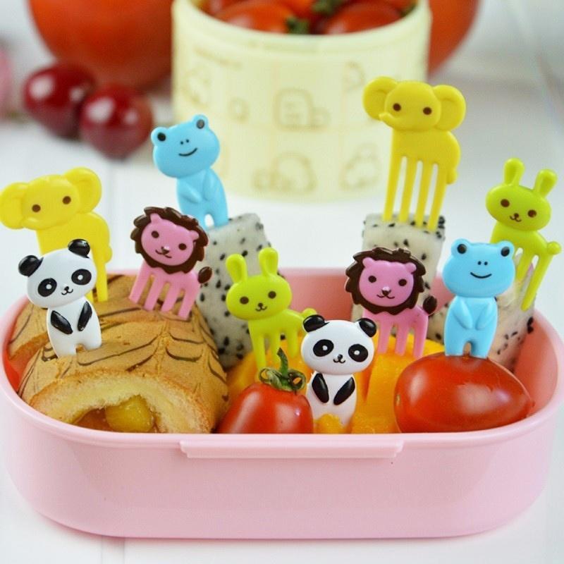 10pcs Bento Kawaii Animal Food Fruit Picks Forks Lunch Box Accessory Decor Tool