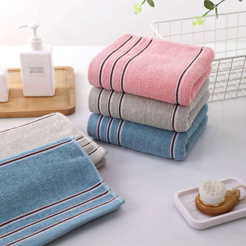 Мягкое, впитывающее полосатое полотенце для лица - хлопковая смесь для домашнего использования