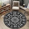 Rustic Round Botanical Multicolor Floor Rug, Non-Slip Floor Mat for Nursery