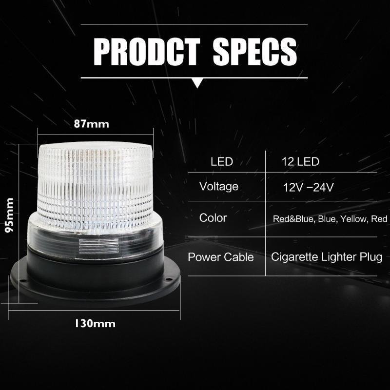 12 В светодиодный автомобильный грузовик школьный автобус на крыше Предупреждающий мигающий маяк стробоскопический аварийный свет полицейские фонари магнитное основание