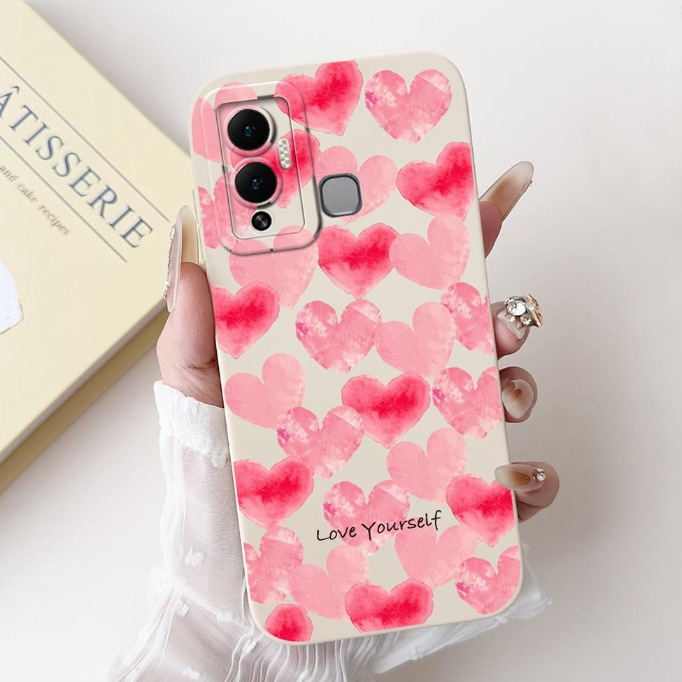 For Infinix Hot 12 Play Case Silicone Cute Fashion Butterfly Love Painted For Cover Inifnix Hot 12 Play Phone Case X6816 X6816C